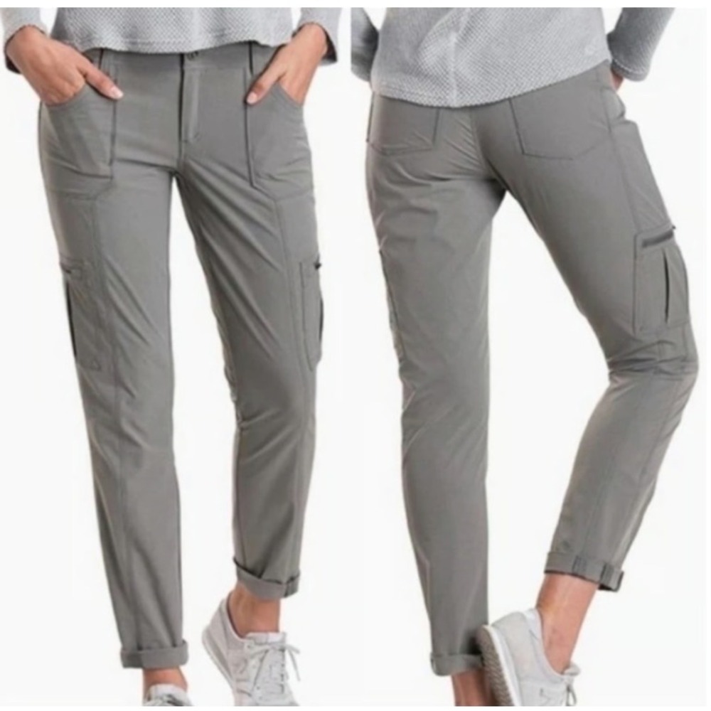 KUHL Horizn Cargo Hiking Pants Womens Sz 12 Gray Zipper Pockets Outdoor Utility